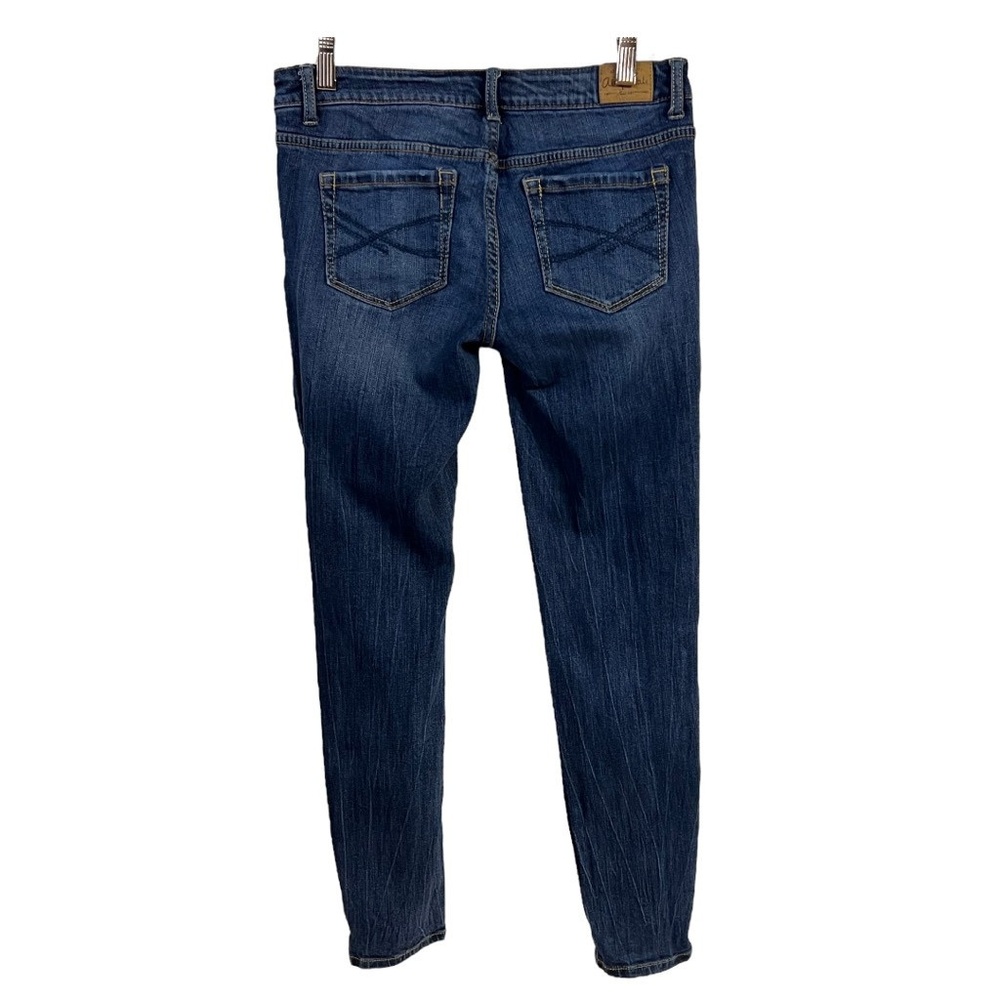 Aeropostale Lola Jegging Jeans 6 Dark Blue Distressed Low Rise Y2K Grunge Trendy - Picture 2 of 9